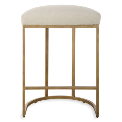 Upholstered Counter Stool with Metal Frame