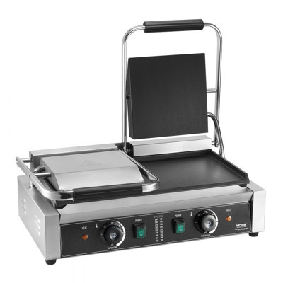 Commercial Panini Press Grill Electric Sandwich Maker Griddle Plate 19"x9"