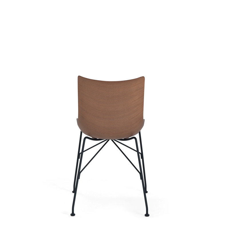 Chaise d'appoint P / Wood, Placage de bois foncé et noir