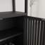 Armoire de rangement noire à grande capacité pour la décoration de salon et les articles de toilette, avec bords arrondis