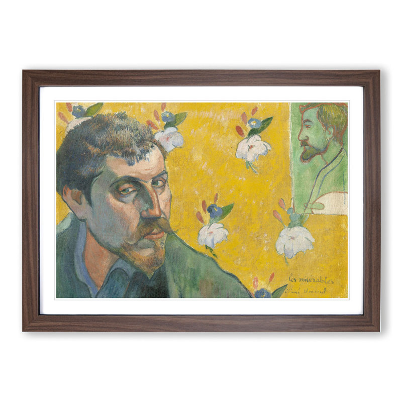 Self-Portrait Vol.4 by Paul Gauguin - Picture Frame Painting, Walnut Framed, 48cm H x 65cm W x 2cm D