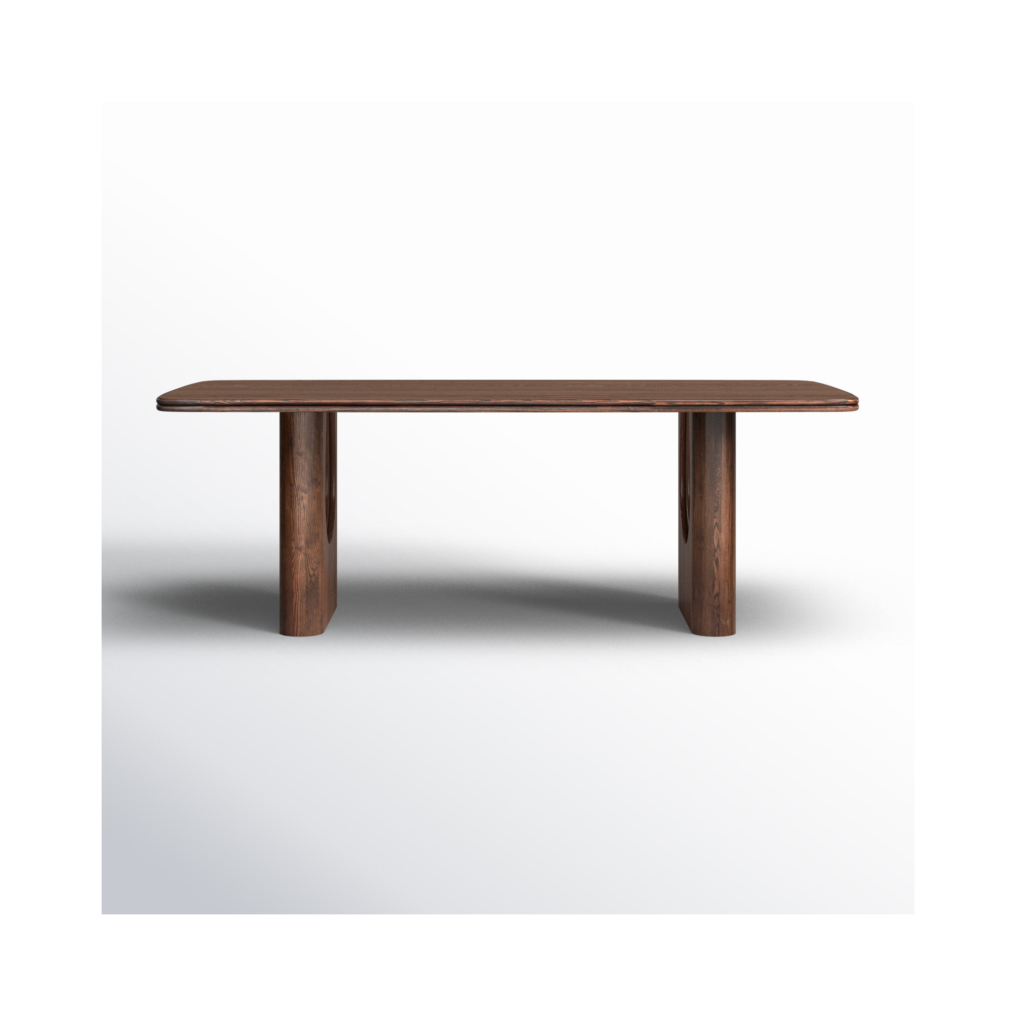 Campbell Layered 86" Dining Table, Mud Brown