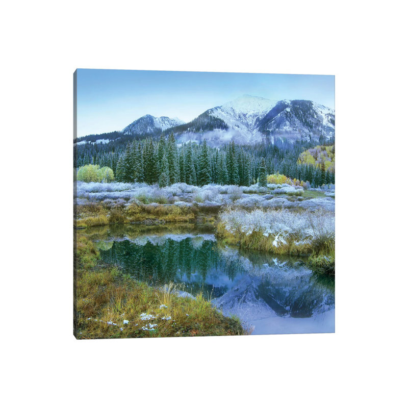 Pond And Avery Peak, San Juan Mountains, Colorado by Tim Fitzharris - Wrapped Canvas Print, 30.48 cm H x 30.48 cm W