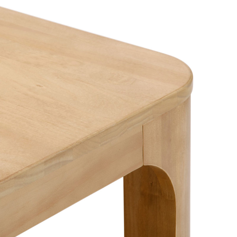 Modern Rounded Square Side Table With Shelf (20In X 20In / 510Mm X 510Mm), Blonde