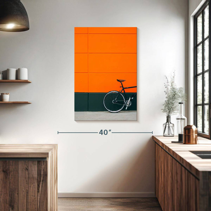 Mehar Bicycle On Orange, 39" H x 26" W