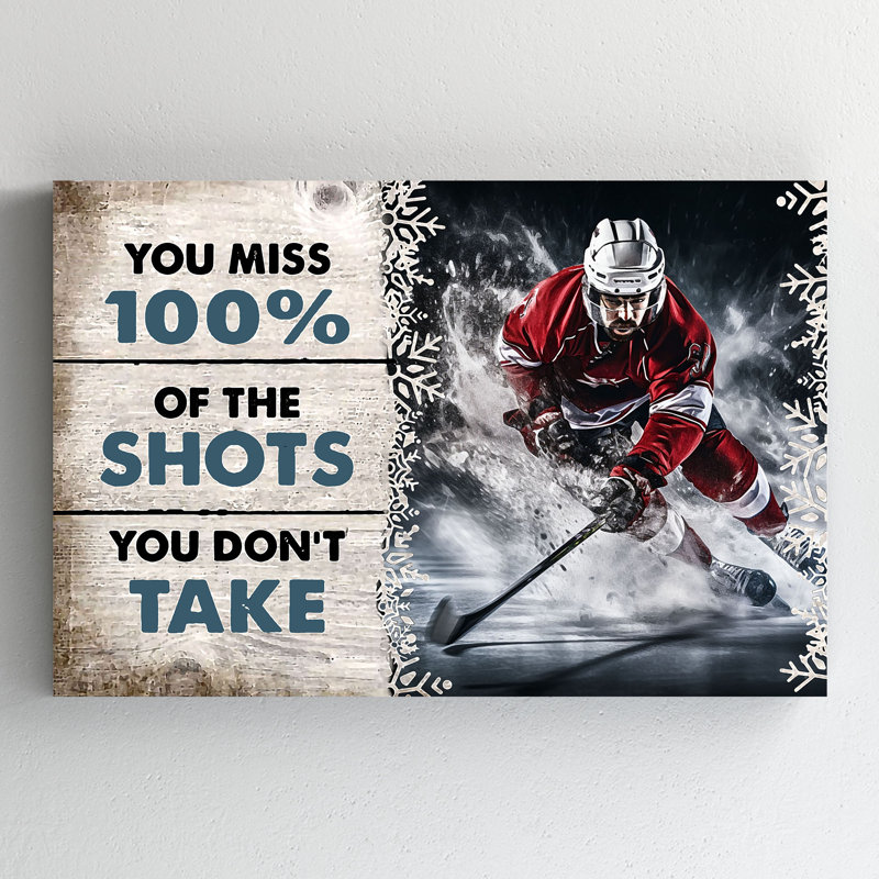 «Quelqu'un jouant au hockey», impression sur toile tendue, H 16 po x l 20 po x P 2 po