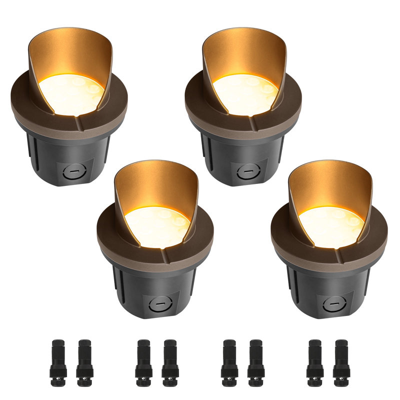 4PK LED Landscape In Ground Outdoor, Low Voltage Ultra Bright, IP65 Waterproof, 3000K