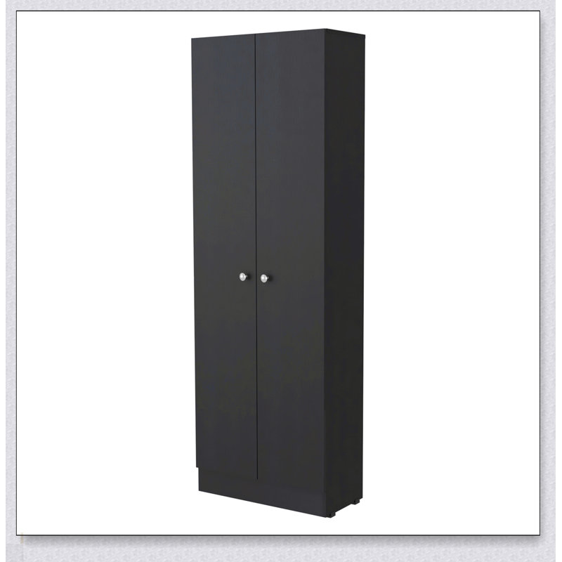 Grande armoire de rangement rectangulaire à 2 portes Buxton, pour les maisons modernes et peu encombrantes., Noir