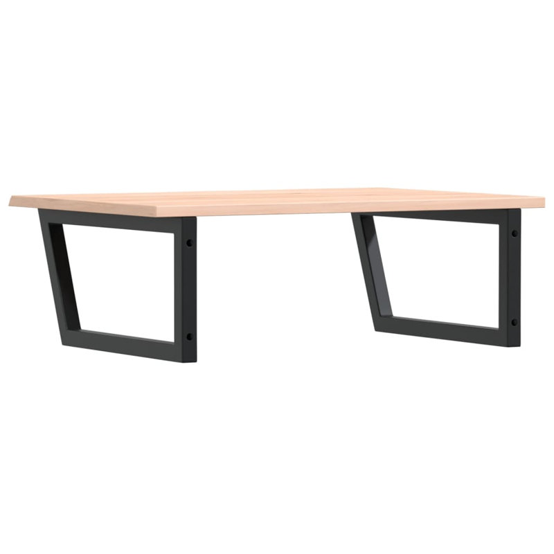 Britteney 80cm Solid Wood Bathroom Vanity Top, Oak/Black