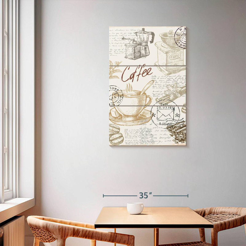 Yarlin Vintage French Coffee, 57" H x 36" W