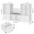 55.1"W Cube Bookcase, Bookshelf with Removable Drawers-933267335