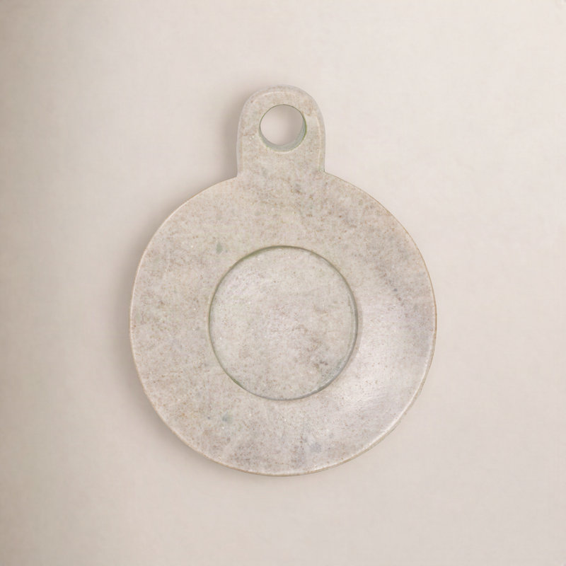 Assiette décorative en marbre Martinson, Beige, H 1,5 po x l 6 po x P 7,5 po
