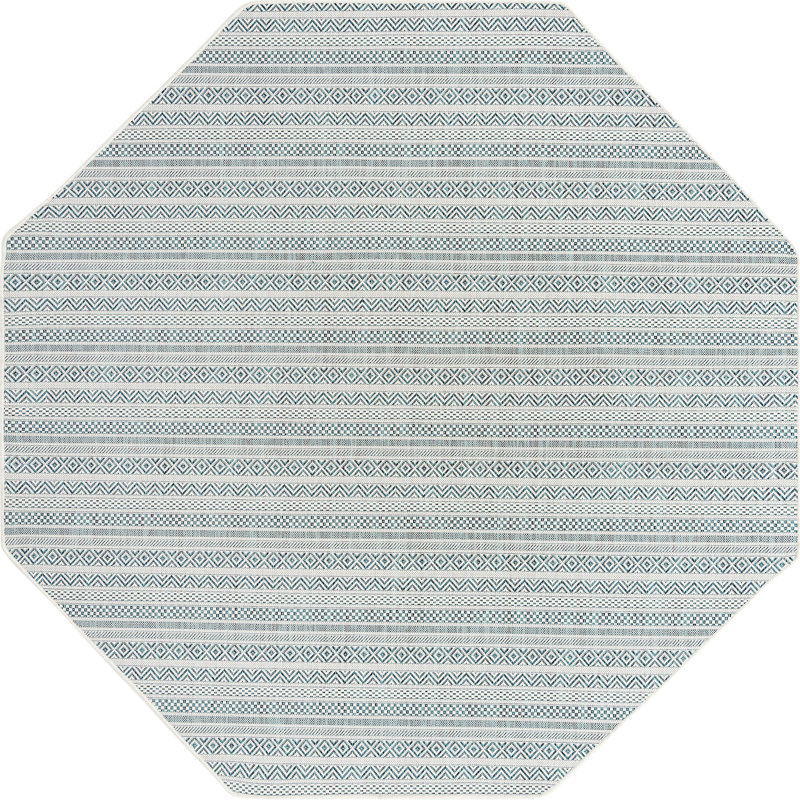 Tapis d'extérieur scintillant bleu clair, Octogone 7 pi