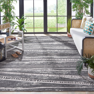 Jormo Performance Abstract Indoor/Outdoor Area Rug