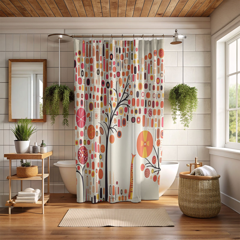 Ethnic Folk Patterns - Premium Shower Curtain, 74"H x 71"W