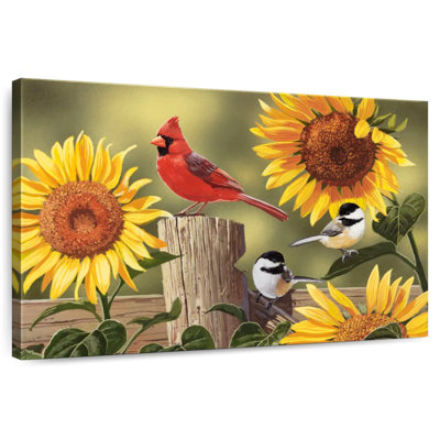 Brampt Sunflowers And Songbirds