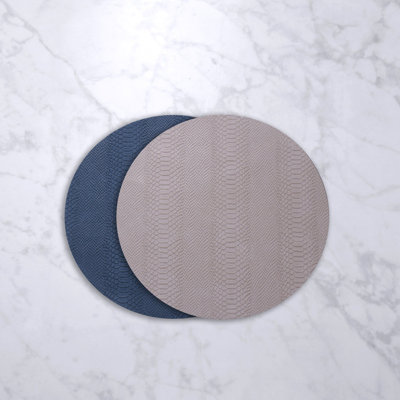 VIDA Snakeskin Reversible Round Placemats Set Of 4
