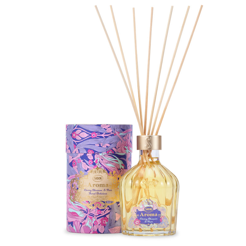 Diffuseur à roseaux AROMA 245 ml, Fleur de cerisier / poire, Fleur de cerisier / poire, H 5,12 po x l 2,76 po x P 2,76 po