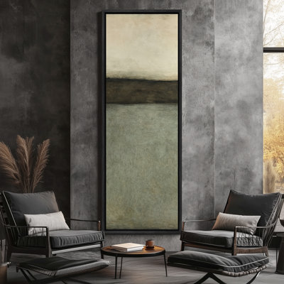 Toile abstraite encadrée, reproduction minimaliste neutre pour décoration murale moderne