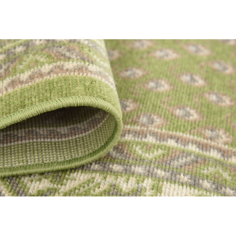 Swinson Geometric Area Rug, Rectangle 10' x 13'1", Green