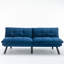 Lit pliant bleu marine convertible avec réglage, lit chaud et relaxant pour les petits espaces.