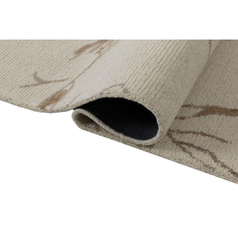 Dannie Ada Hand-Tufted Wool Abstract Area Rug, Runner 2'6" x 8', Ivory
