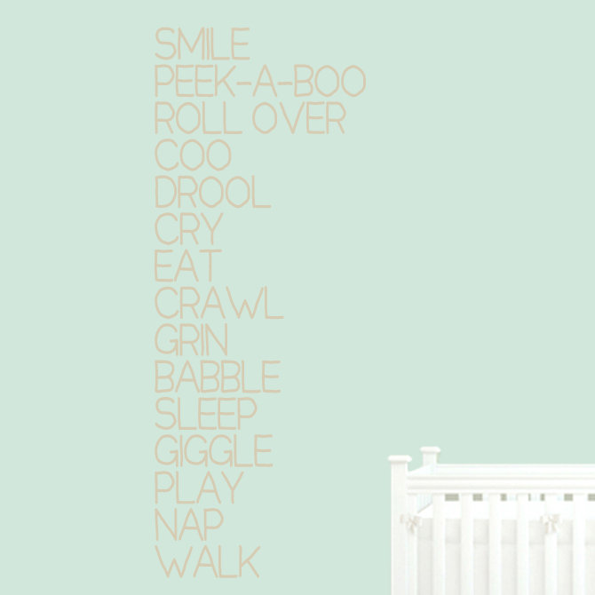 Décalcomanie murale « baby words », Beige