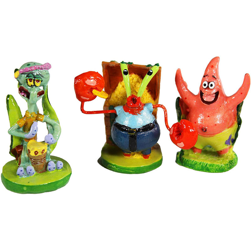 Mini ensemble d'ornement 6 pièces Spongebob Aquarium Accessory