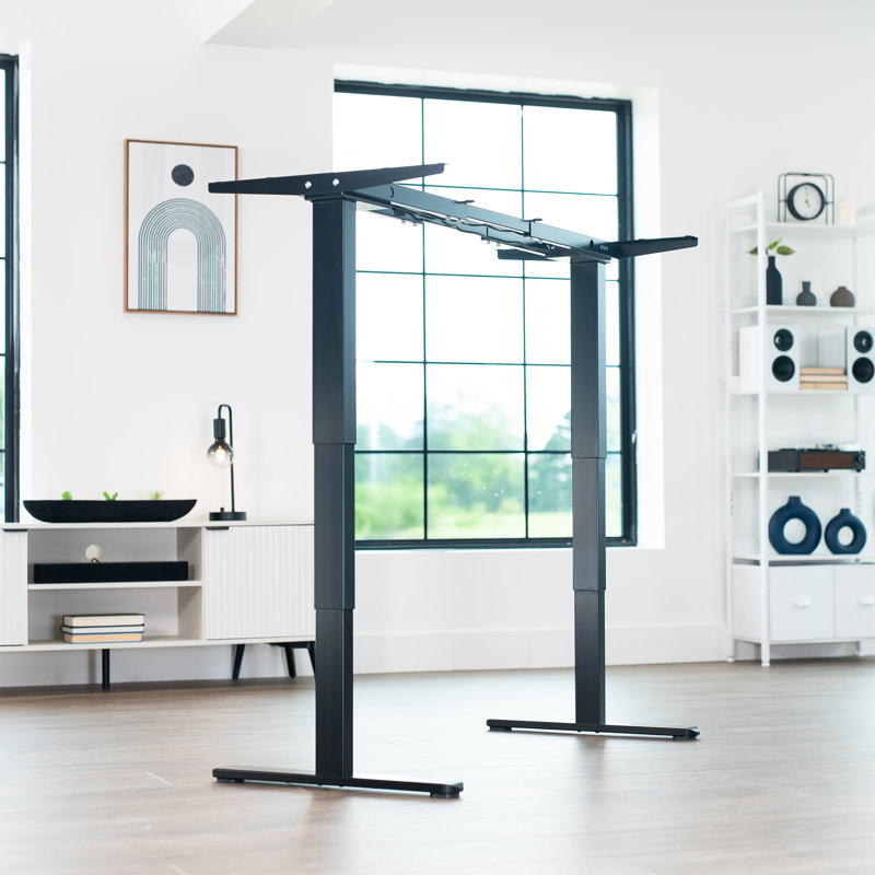 Black Electric Dual Motor Desk Frame