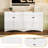 Rustic White Tv Console With 2 Drawers, Adjustable Shelves For 70" Screen, Bedroom Storage Buffet Drawers And Shelves, Compatible, Living Room Unit-1318339889