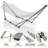  Double Hammock with Stand 650lb Capacity Double Hammock with Spreader Bar, Solid Grade 201 Stainless Steel 30s Set Up, Sturdy Flexible Hammock Stand Portable, Outdoor Indoor, Grey-224441539
