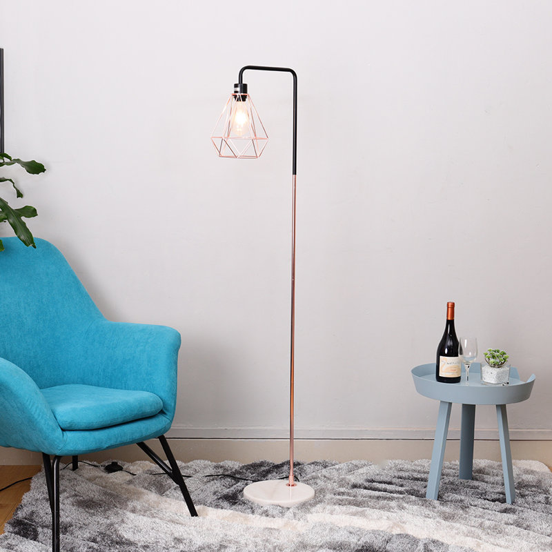 Melini 152cm Arched Floor Lamp, Rose Gold