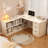 Solid Wood L-shaped Desk-1209860821