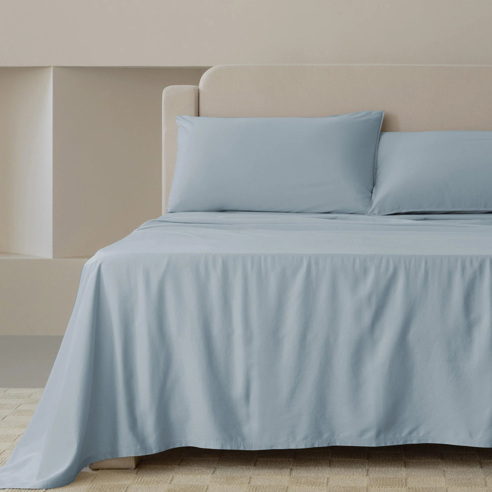 Double Stitch Sheet Set, California King Sheet Set, Windward Blue