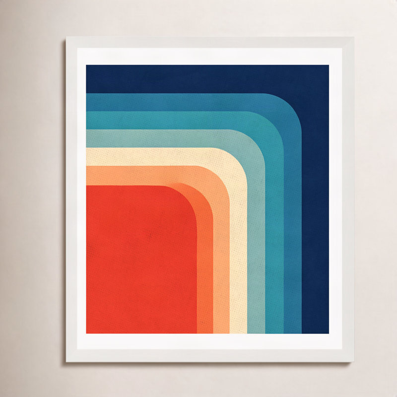 Aveline "Retro 70s Color Palette III", impression par Alisa Galitsyna, H 12 po x l 12 po x P 0,75 po, Cadre blanc simple, Oui