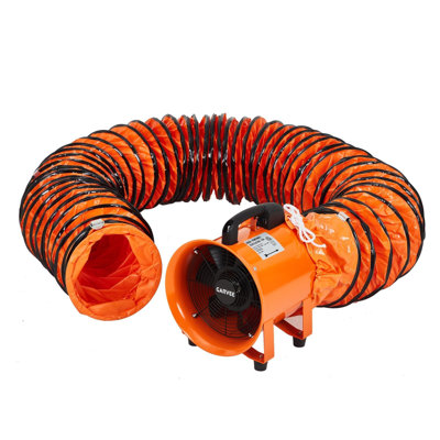 Utility Blower Fan with Flexible Ducting, High Velocity Portable Industrial Ventilator, Low Noise Exhaust Fan for Workshops, Basements and Warehouses