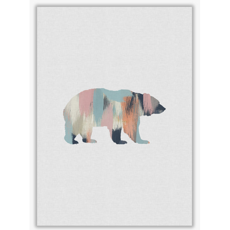 Pastel Bear - Print, 42cm H x 29.7cm W x 4cm D, Wrapped Canvas