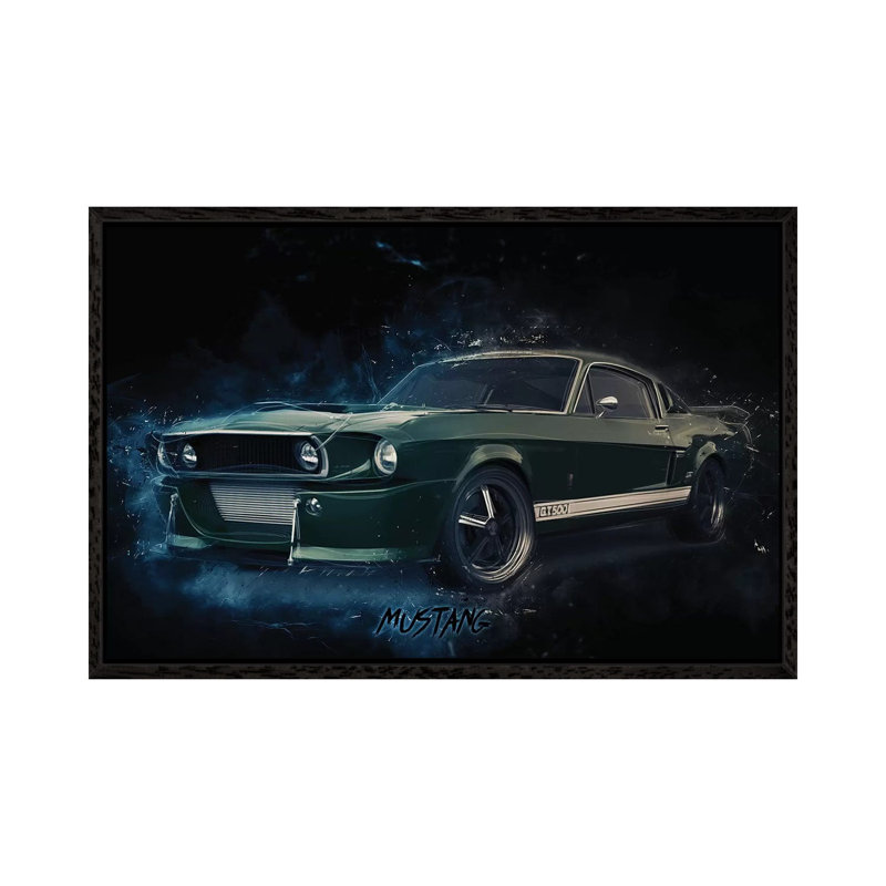 Mustang Eleanor - Print on Canvas, Black Framed, 45.72cm H x 66.04cm W x 3.81cm D