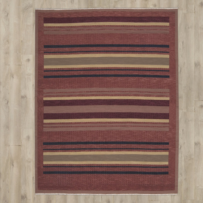Sherrelwood Wool Striped Indoor Rug, Rectangle 8'10" x 11'10"