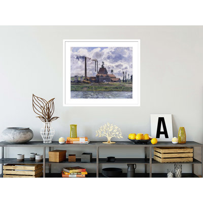 Usine près de Pontoise par Camille Pissarro, impression giclée encadrée