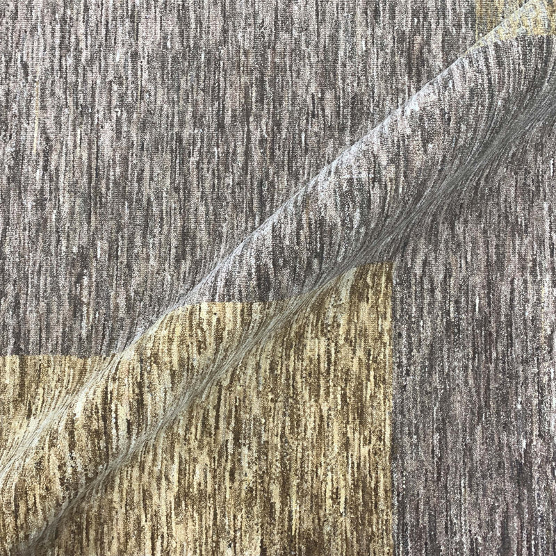 Wool Abstract Area Rug in Blue/Yellow/Brown, Rectangle 10' x 14'
