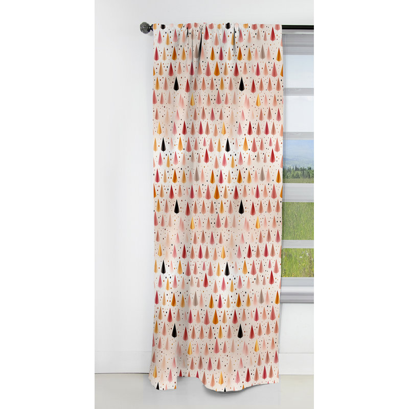 Motif de petits triangles en rose clair I - Rideau occultant géométrique abstrait - 1 panneau, L 52 po x L 90 po