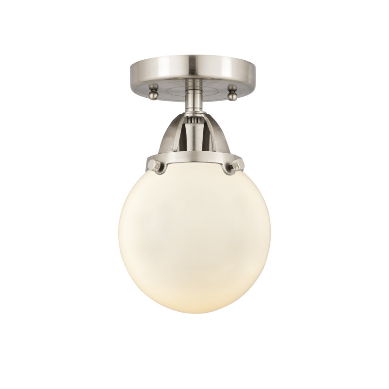 Glass Semi Flush Mount, No Bulb Included, Yes, Brushed Satin Nickel