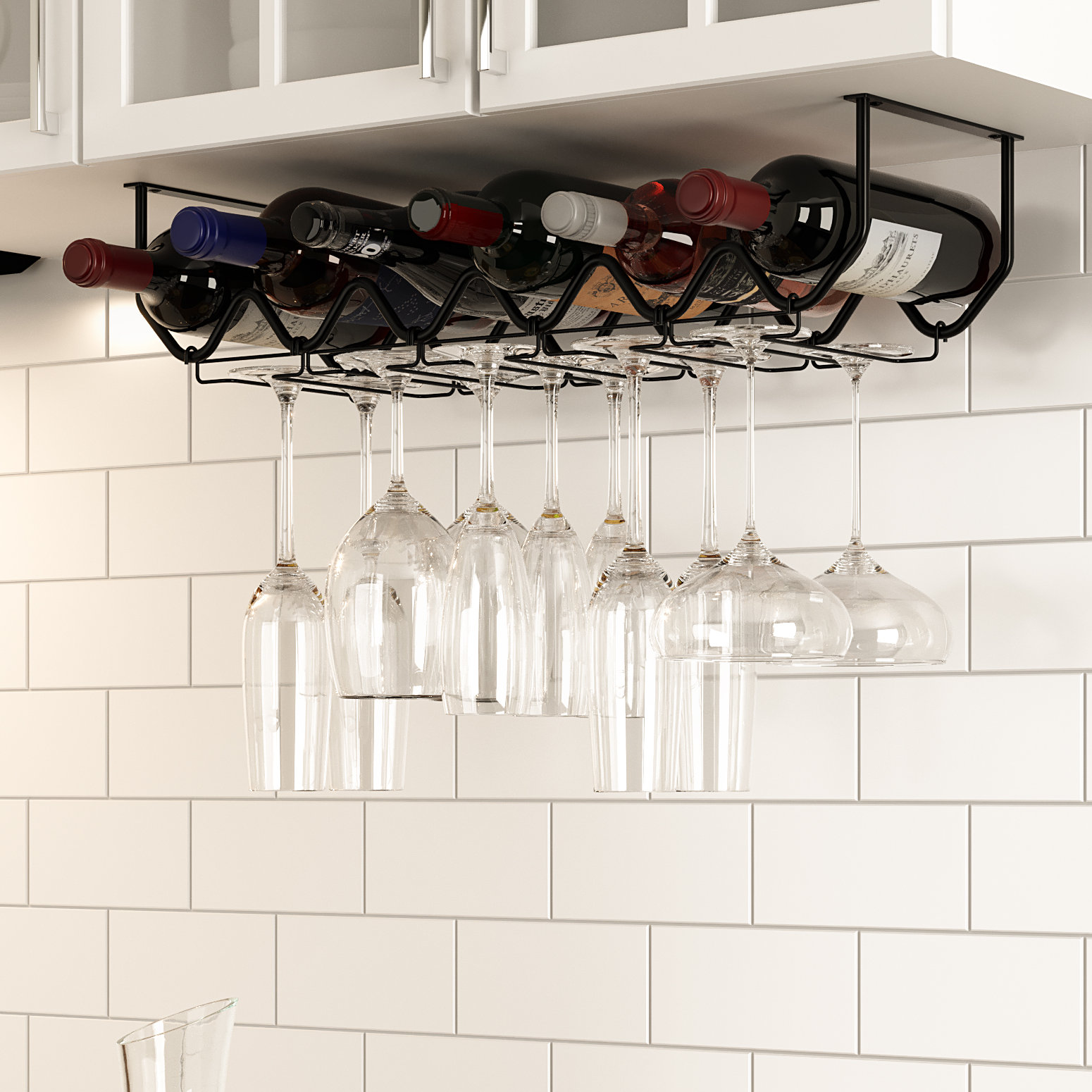 Rebrilliant Spinelli 6 Bottle Hanging Wine Bottle & Glass Rack