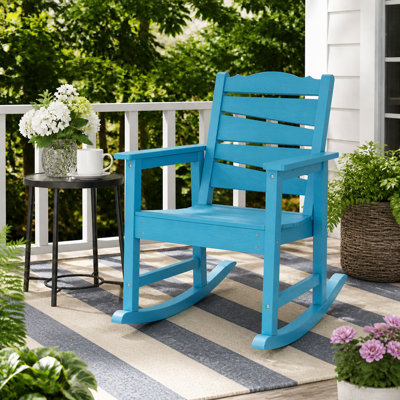 Chaise d'extérieur, chaise berçante de patio à bascule toutes saisons pour balcon, Garen, porche, cour arrière (bleu)