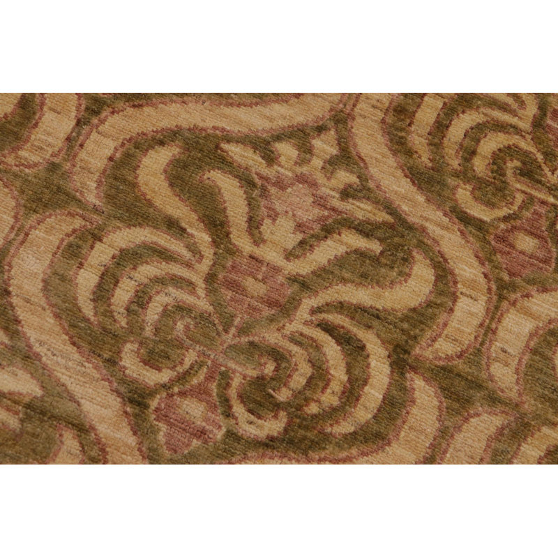 Tapis brun / rouge oriental en laine noué à la main 9 pi x 11 pi 9 po Oriental