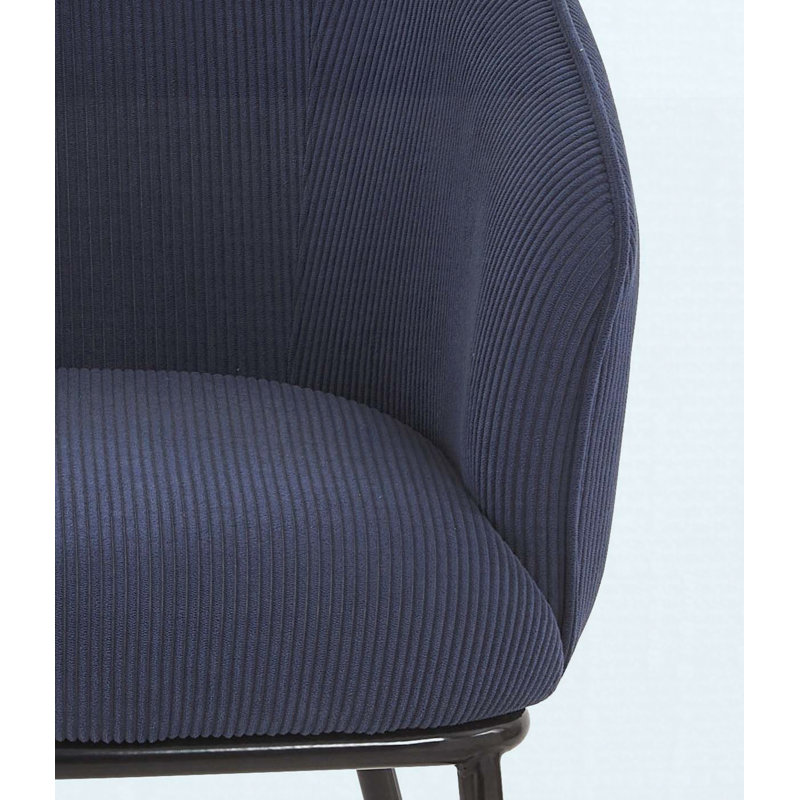 Fauteuil d'appoint moderne en velours côtelé, Bleu