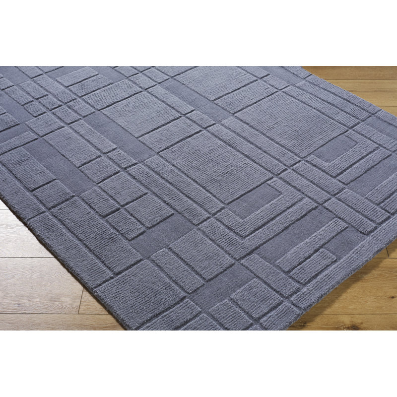 Handmade Wool Geometric Area Rug, Rectangle 5' x 7'6"