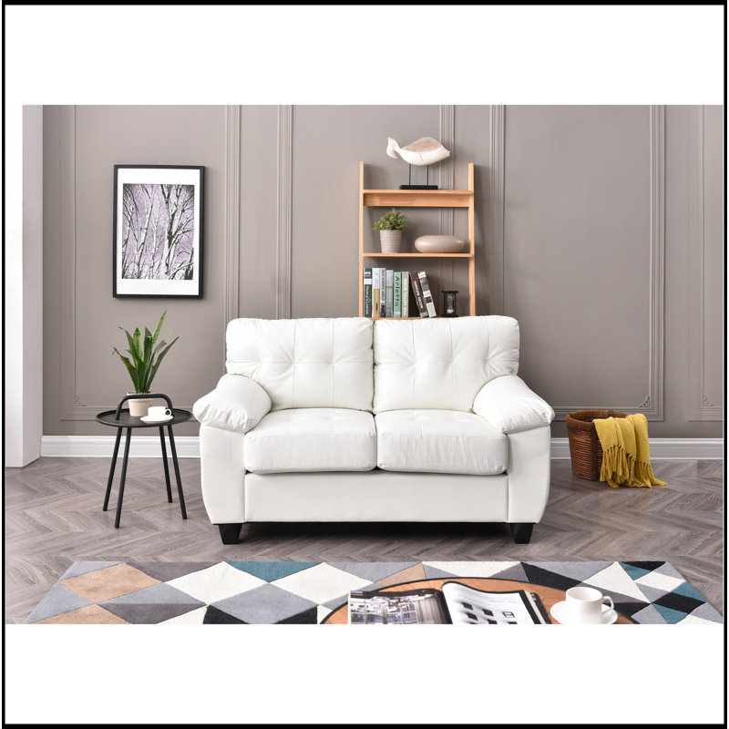 Causeuse contemporaine avec confort, Blanc