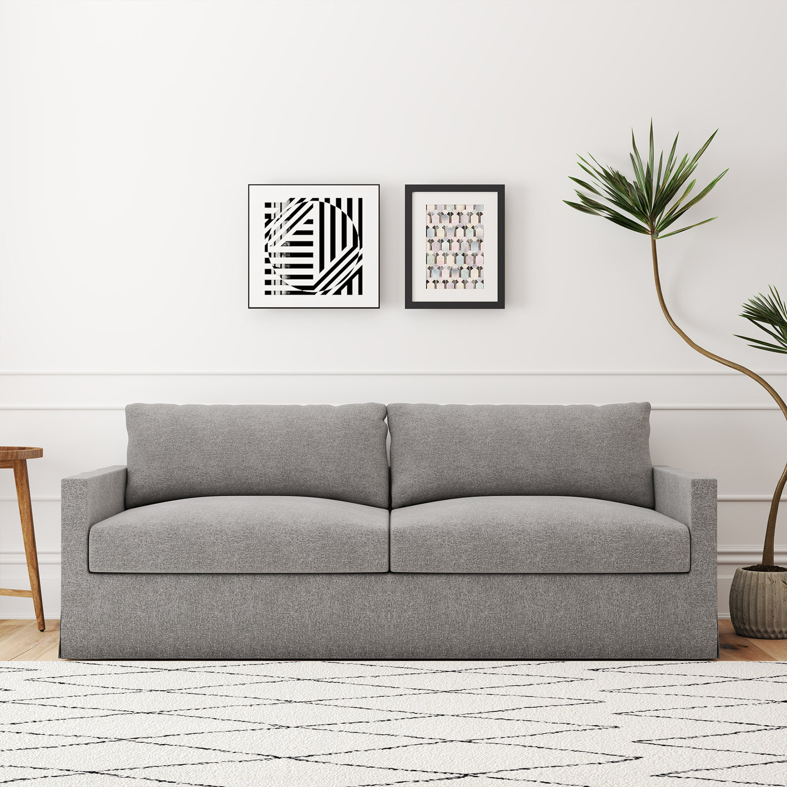 Upholstered 80" Sofa, Gray